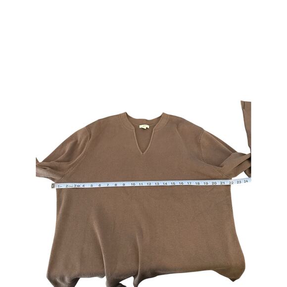 J. Jill Brown Basic Long Sleeve Casual V-Neck Mock Neck Knit Sweater Size XL - Picture 10 of 12